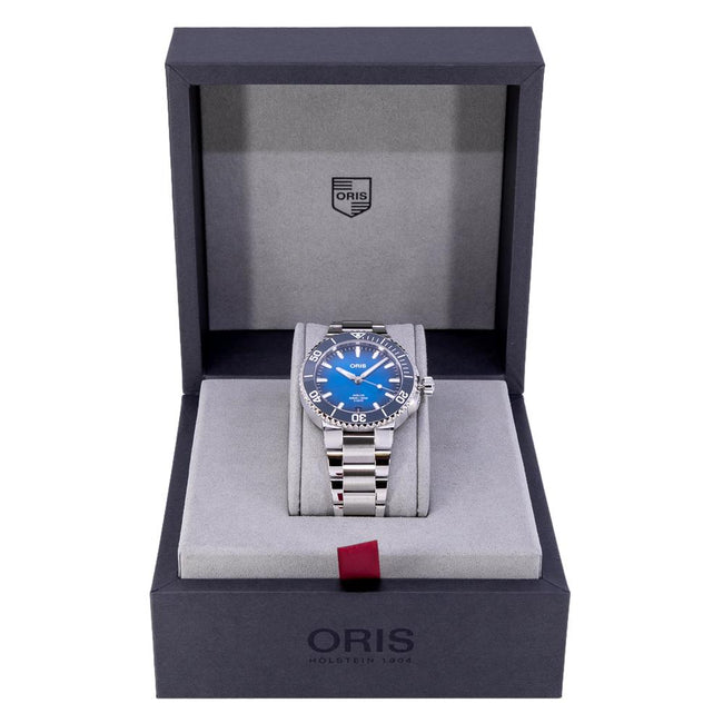 Oris 01 400 7769 4135 07 8 22 09PEB Aquis Blaues Zifferblatt Uhr