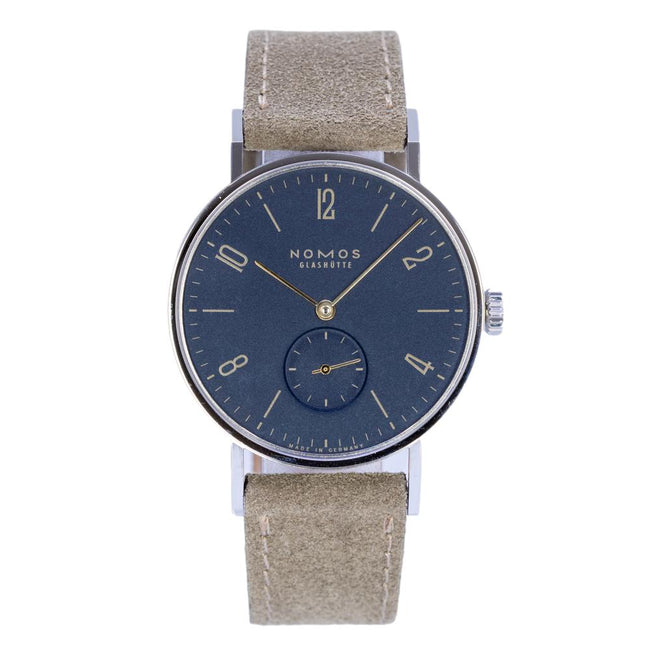 Nomos Glasutte Herrenuhr 133 Tangente mit nachtblauem Zifferblatt