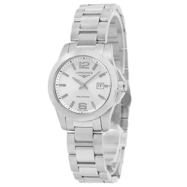 Longines Women's L3.376.4.76.6 Conquest Silver Dial Quartz