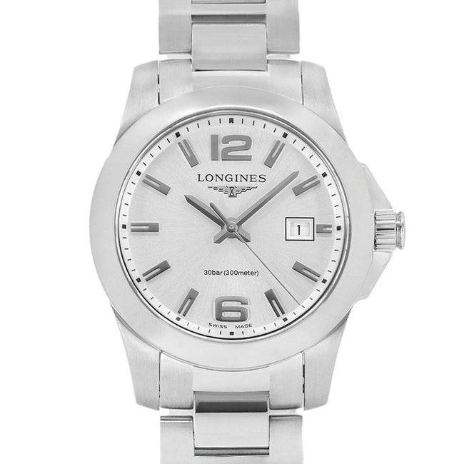 Longines Women's L3.376.4.76.6 Conquest Silver Dial Quartz