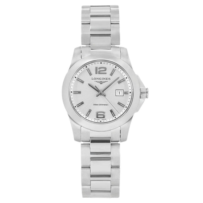 Longines Women's L3.376.4.76.6 Conquest Silver Dial Quartz