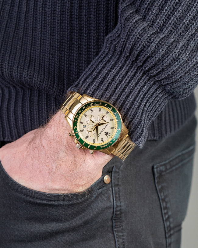 Maserati Herrenuhr R8873640005 SFIDA Goldene Uhr