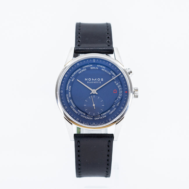 807-Nomos Glashutte Men's 807 Zurich World Time Midnight Blue