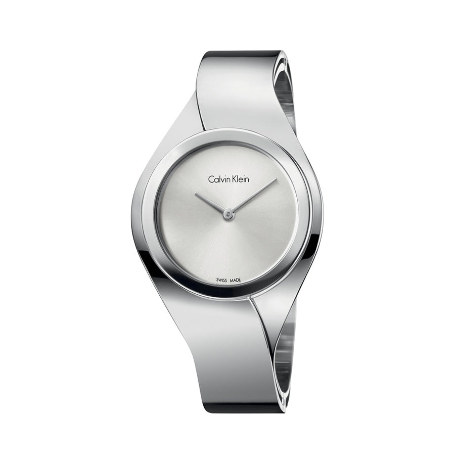 ck Calvin Klein Ladies K5N2M126 Senses Medium Silver Steel Bangle Watc