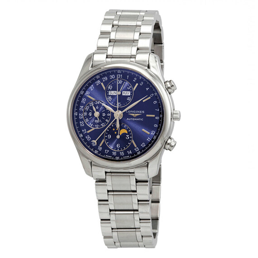 Longies Men's L2.673.4.92.Master Moon-phase Blue Dial Watch