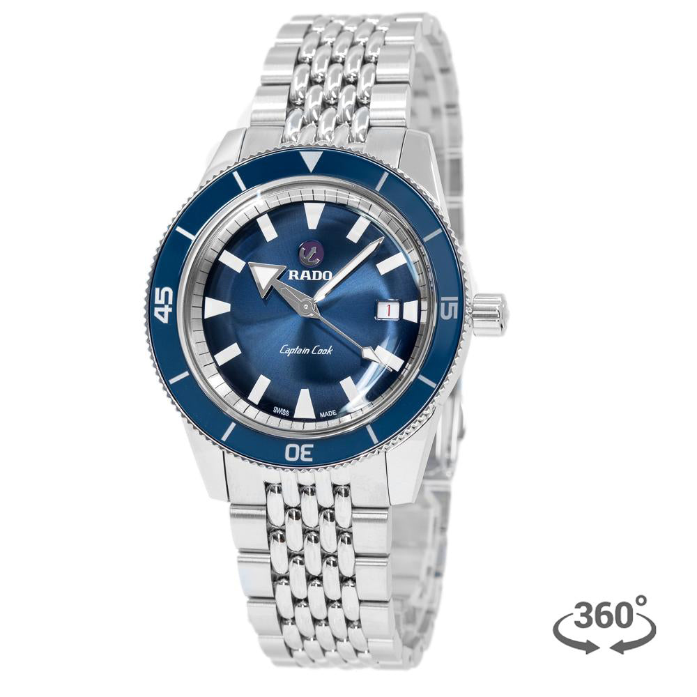 R32505208-Rado Men's R32505208 Captain Cook Blue Dial Watch