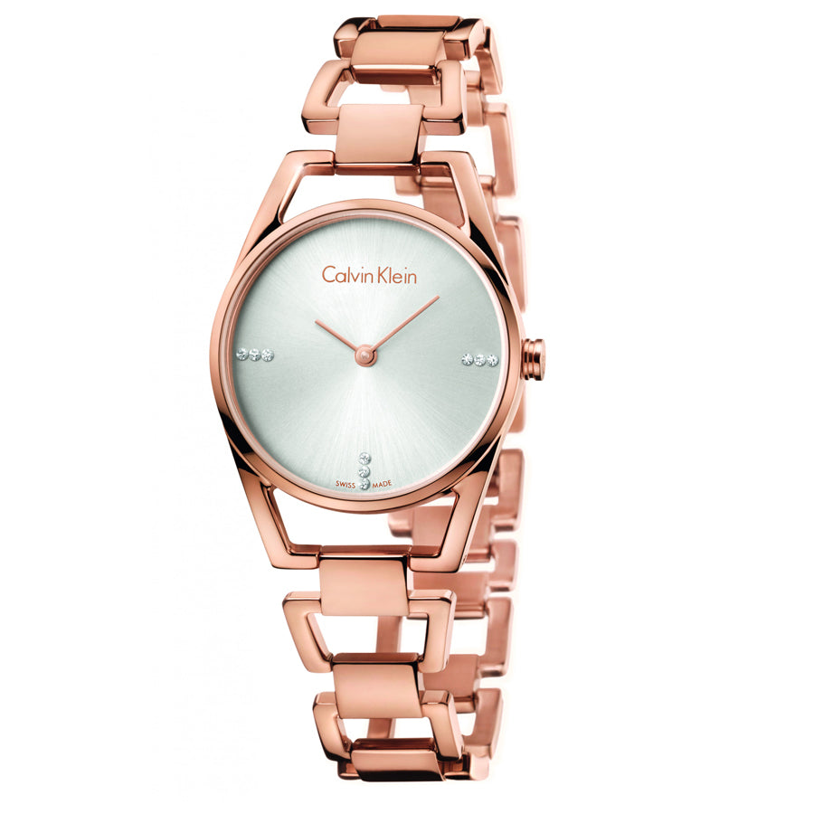 calvin klein women's rose gold watch
