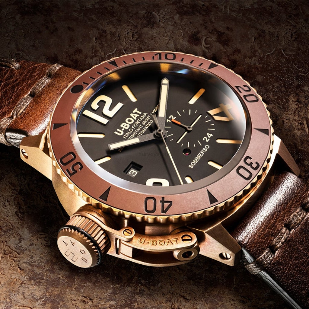 8486/C-U-Boat Men's 8486/C Bronzo Ceramic Bezel Watch