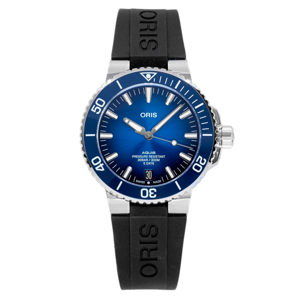 Oris 01 400 7763 4135-07 4 24 74EB Aquis Blue Dial Watch