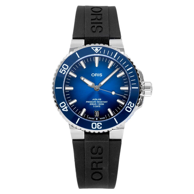 Oris 01 400 7763 4135-07 4 24 74EB Aquis Blue Dial Watch