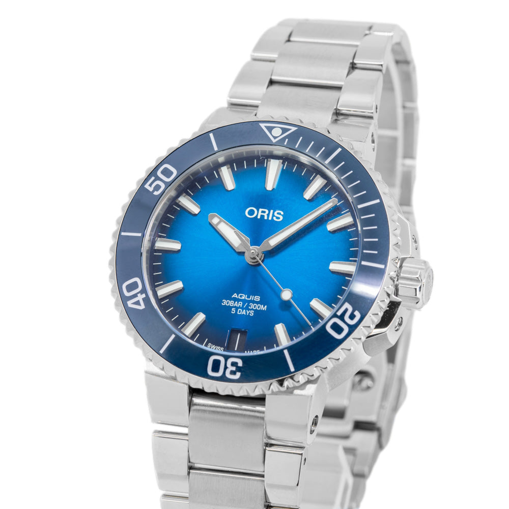 Oris 01 400 7769 4135-07 8 22 09PEB Aquis Blue Dial Watch
