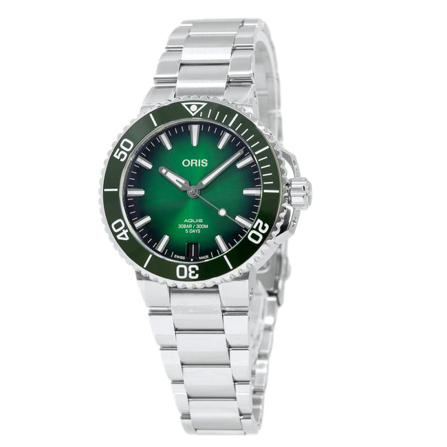 Oris 01 400 7769 4157-07 8 22 09PEB Aquis Green Dial Watch