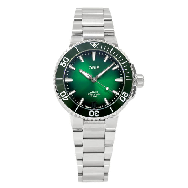 Oris 01 400 7769 4157-07 8 22 09PEB Aquis Green Dial Watch