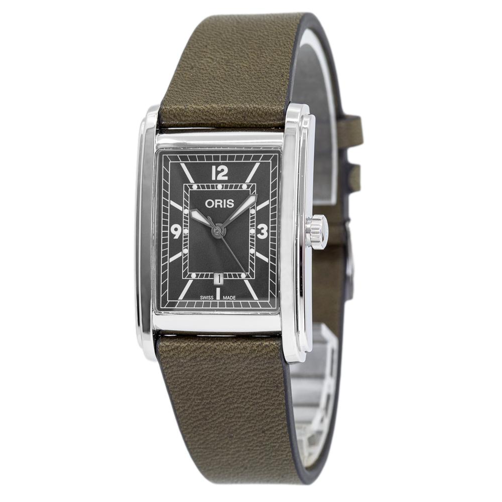 Oris 01 561 7783 4063-07 5 19 16 Rectangular Grey Dial Watch