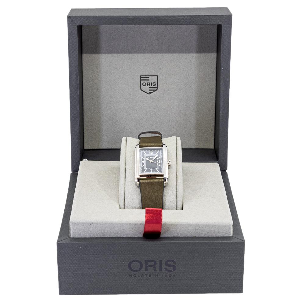 Oris 01 561 7783 4063-07 5 19 16 Rectangular Grey Dial Watch