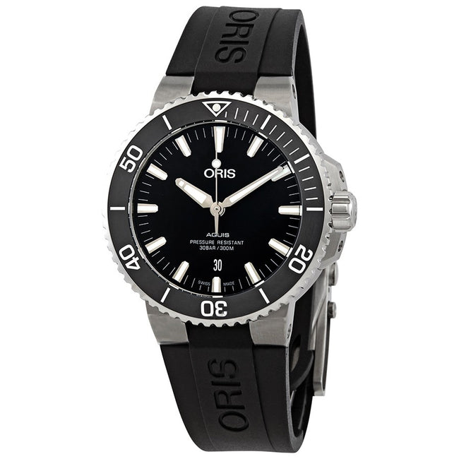 Oris 01 733 7730 4124-07 4 24 64EB Aquis Black Dial Watch