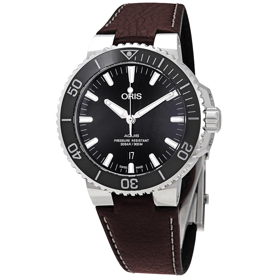 Oris 01 733 7730 4134-07 5 24 10EB Aquis Black Dial Watch