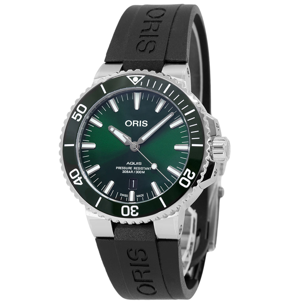 01 733 7730 4157-07 4 24 64EB-Oris 01 733 7730 4157-07 4 24 64EB Aquis Green Dial  Auto