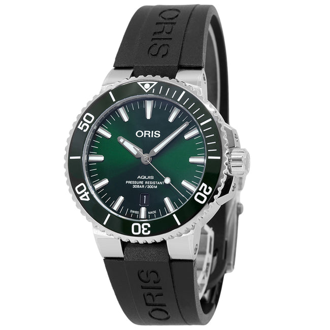 01 733 7730 4157-07 4 24 64EB-Oris 01 733 7730 4157-07 4 24 64EB Aquis Green Dial  Auto
