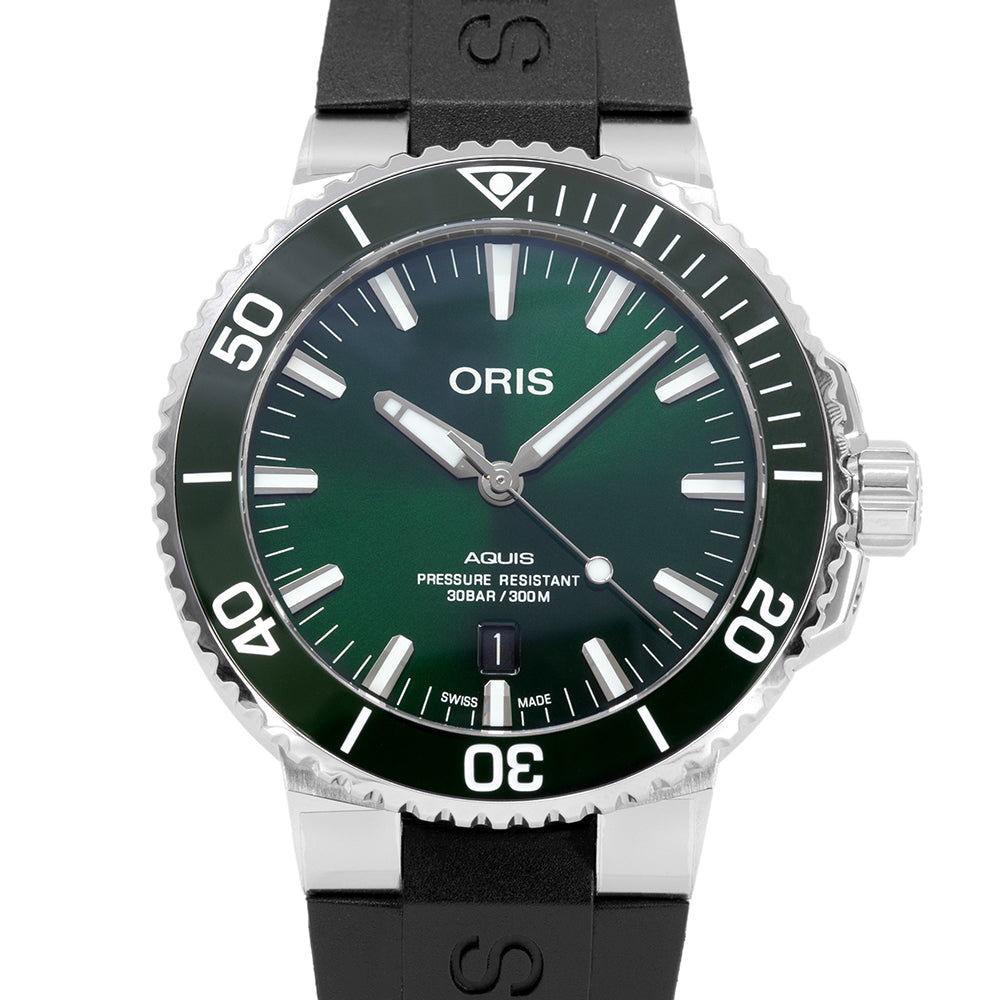 01 733 7730 4157-07 4 24 64EB-Oris 01 733 7730 4157-07 4 24 64EB Aquis Green Dial  Auto