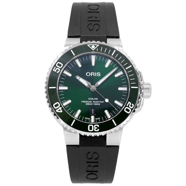 01 733 7730 4157-07 4 24 64EB-Oris 01 733 7730 4157-07 4 24 64EB Aquis Green Dial  Auto