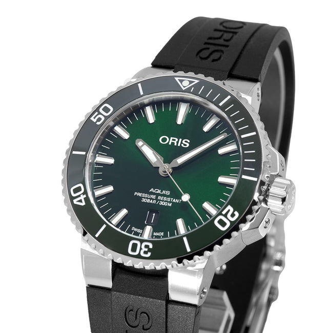 01 733 7730 4157-07 4 24 64EB-Oris 01 733 7730 4157-07 4 24 64EB Aquis Green Dial  Auto