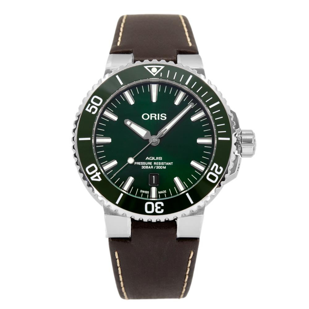 Oris 01 733 7732 4157-07 5 21 10FC Aquis Green Dial Watch