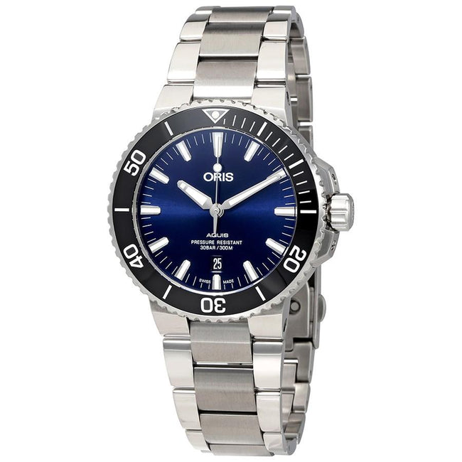 Oris 01 733 7766 4135-07 8 22 05PEB Aquis Blue Dial Watch