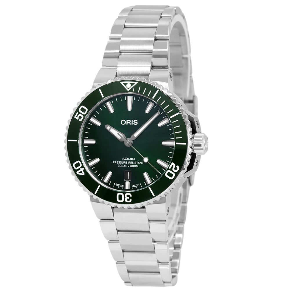 Oris 01 733 7766 4157-07 8 22 05PEB Date Green Dial Auto