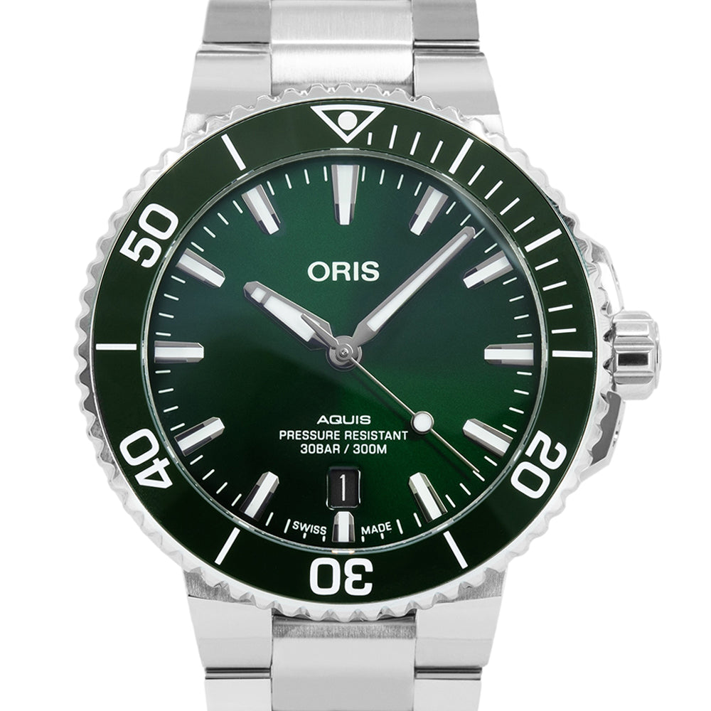 Oris 01 733 7766 4157-07 8 22 05PEB Date Green Dial Auto