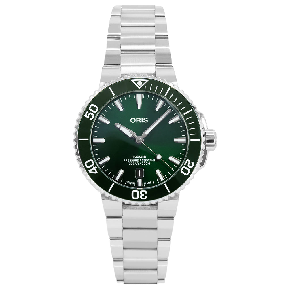Oris 01 733 7766 4157-07 8 22 05PEB Date Green Dial Auto