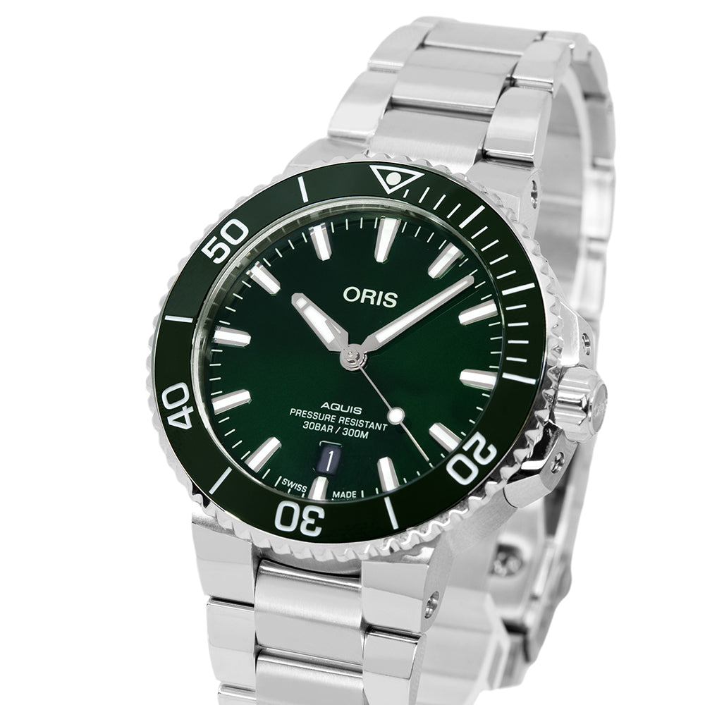 Oris 01 733 7766 4157-07 8 22 05PEB Date Green Dial Auto