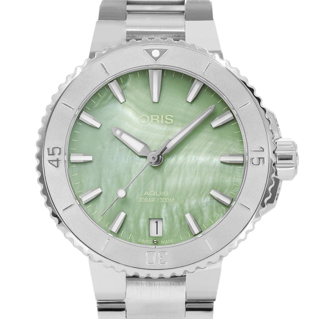 Oris 01 733 7770 4157-07 8 18 05P Aquis Green Dial Auto