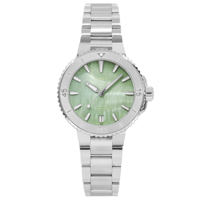 Oris 01 733 7770 4157-07 8 18 05P Aquis Green Dial Auto