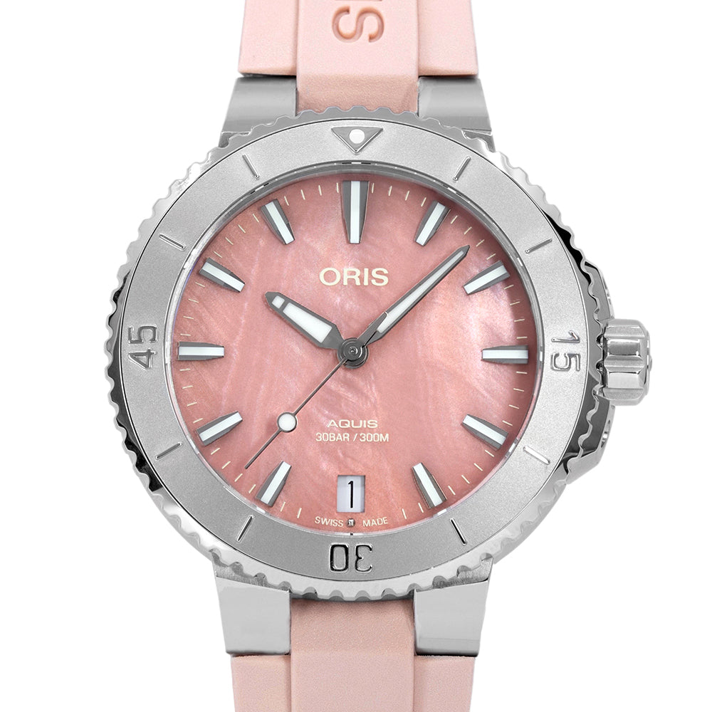 Oris 01 733 7770 4158-07 4 18 66FC Aquis Pink Dial Auto