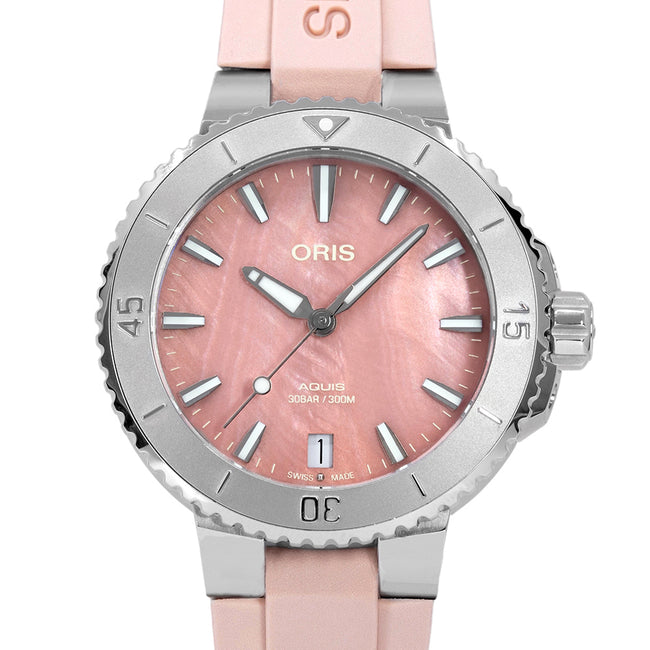 Oris 01 733 7770 4158-07 4 18 66FC Aquis Pink Dial Auto