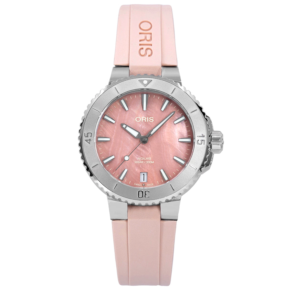 Oris 01 733 7770 4158-07 4 18 66FC Aquis Pink Dial Auto