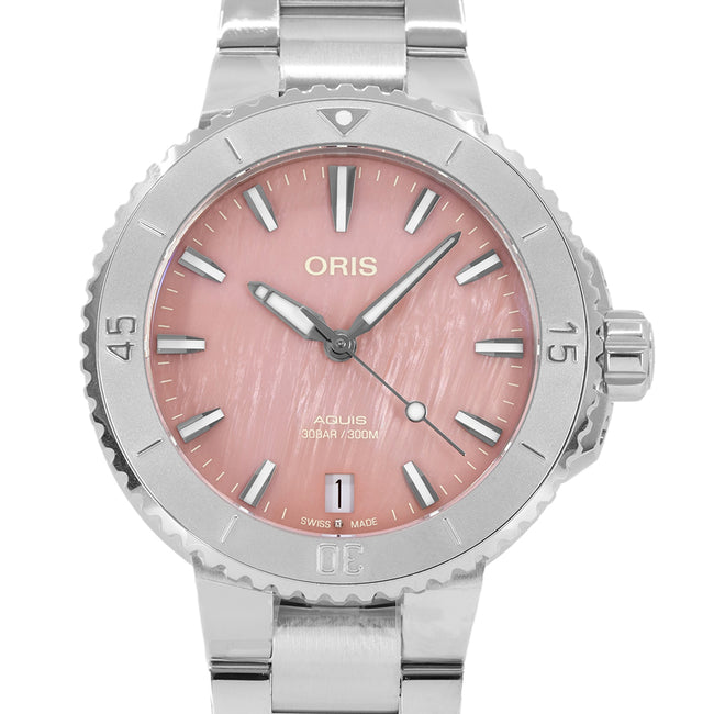 Oris 01 733 7770 4158-07 8 18 05P Aquis Pink Dial Auto