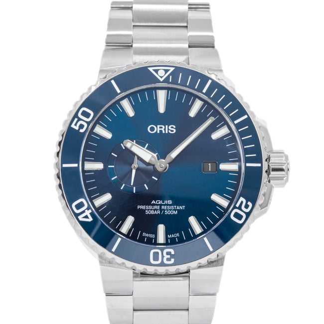 Oris 01 743 7733 4155-07 8 24 05PEB Aquis Blue Dial Auto