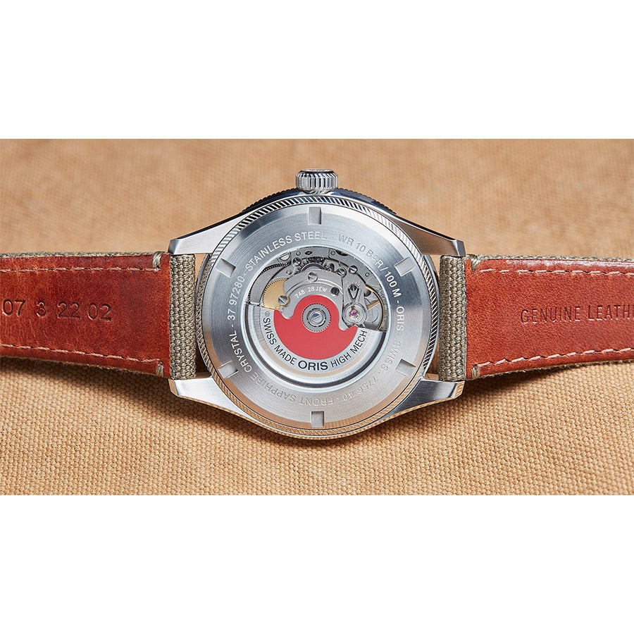 Oris 01748 7756 4064-07 5 22 07LC große Krone schwarzes Zifferblatt Uhr