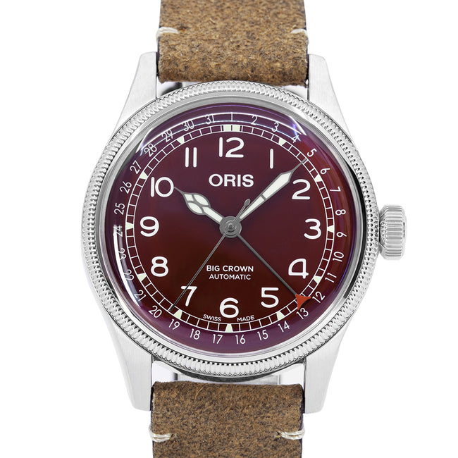 Oris 01 754 7741 4068-07 5 20 50 Große Krone Rotes Zifferblatt Uhr