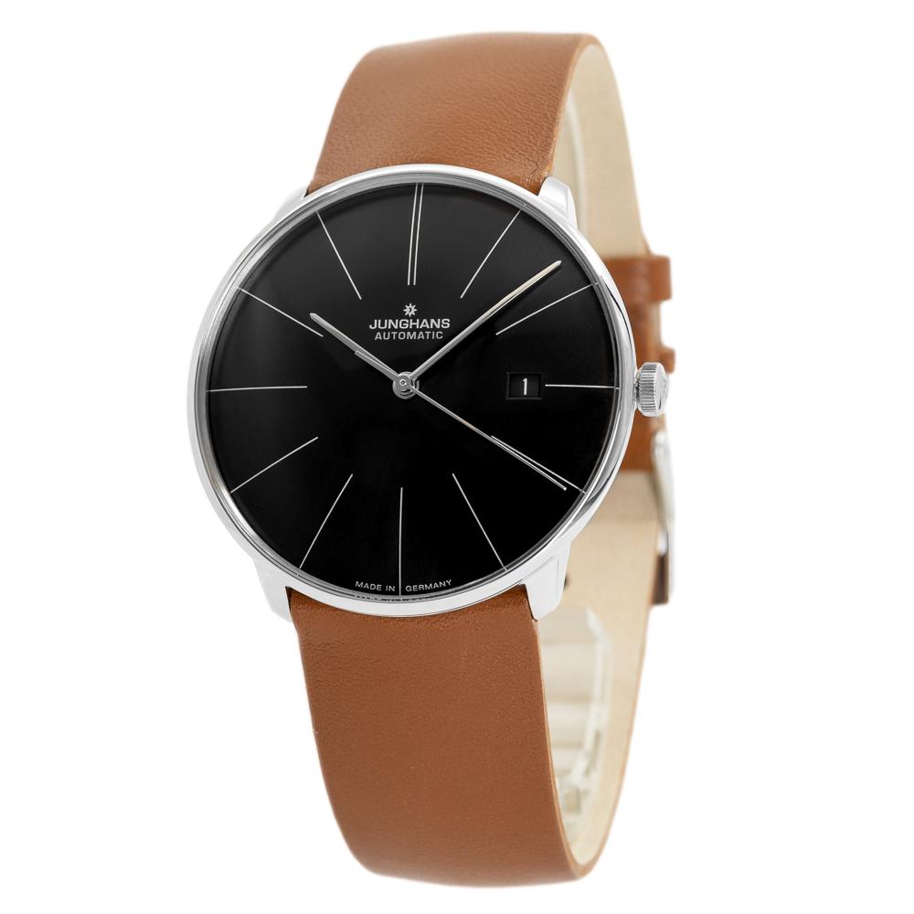 Junghans Herrenuhr 027/4154.00 Meister Fein Schwarzes Zifferblatt