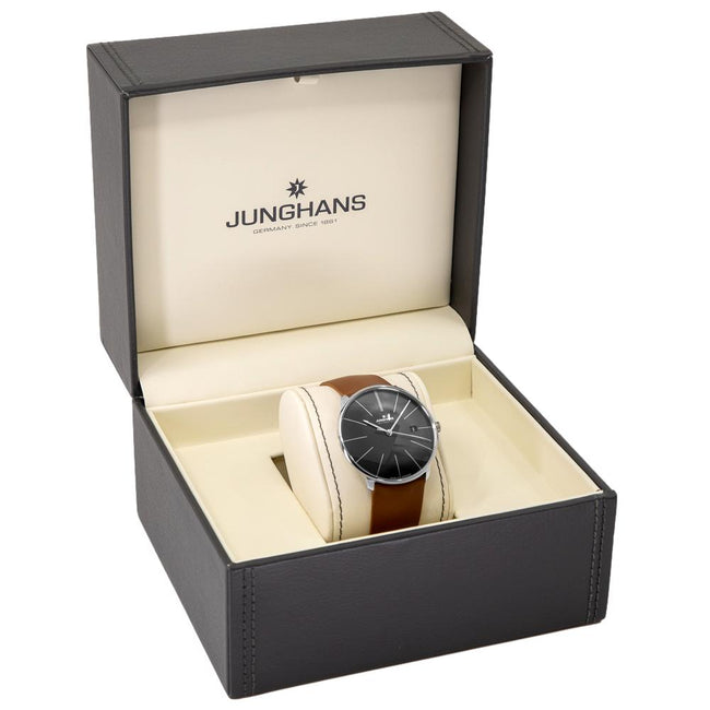 Junghans Herrenuhr 027/4154.00 Meister Fein Schwarzes Zifferblatt