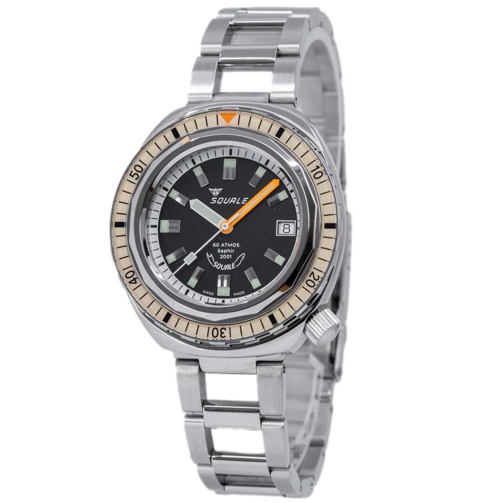 Squale Men's 2001BEBK.AC 2001 Sand 60ATM 40mm Automatic