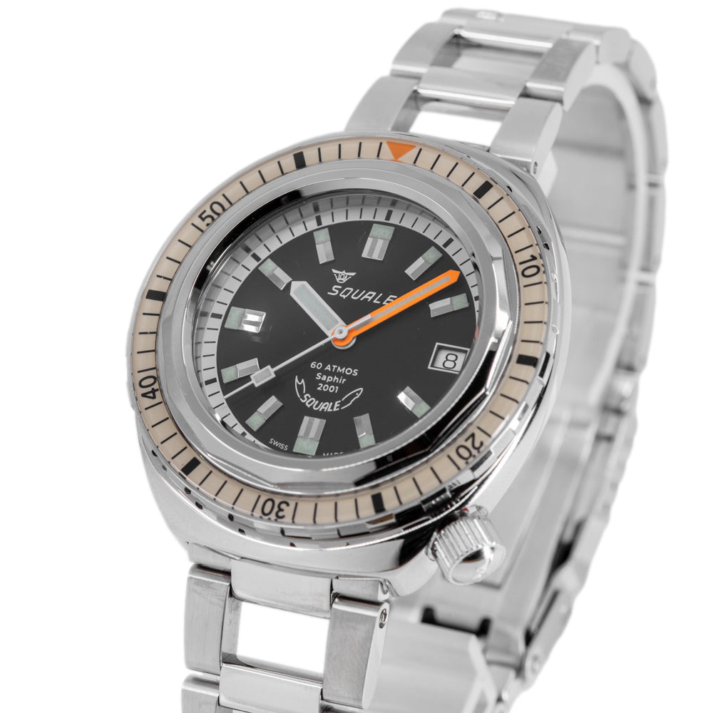 Squale Men's 2001BEBK.AC 2001 Sand 60ATM 40mm Automatic