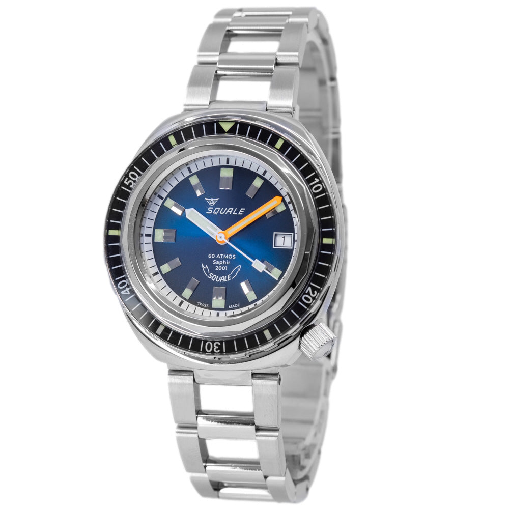 Squale Men's 2001BKBL.AC Sunray Blue 40mm 60 Atmos Automatic