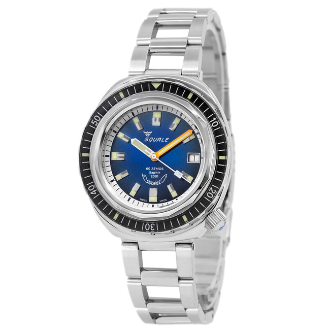 Squale Men's 2001BKBL.AC Sunray Blue 40mm 60 Atmos Automatic