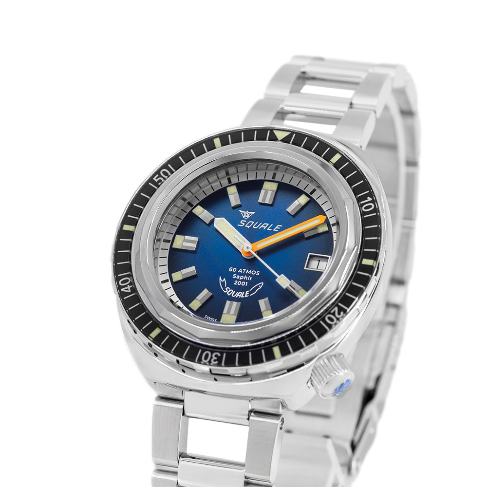 Squale Men's 2001BKBL.AC Sunray Blue 40mm 60 Atmos Automatic