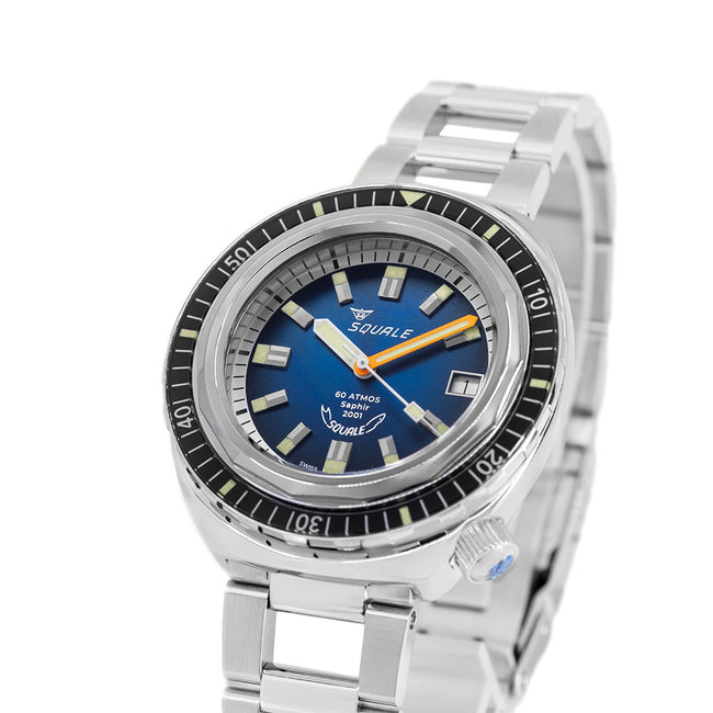 Squale Men's 2001BKBL.AC Sunray Blue 40mm 60 Atmos Automatic