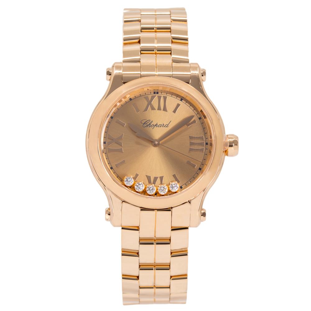 Chopard 275378-5008 Happy Sport RoseGold 18k Diamonds Watch